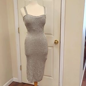 Long dress, silver color, size M